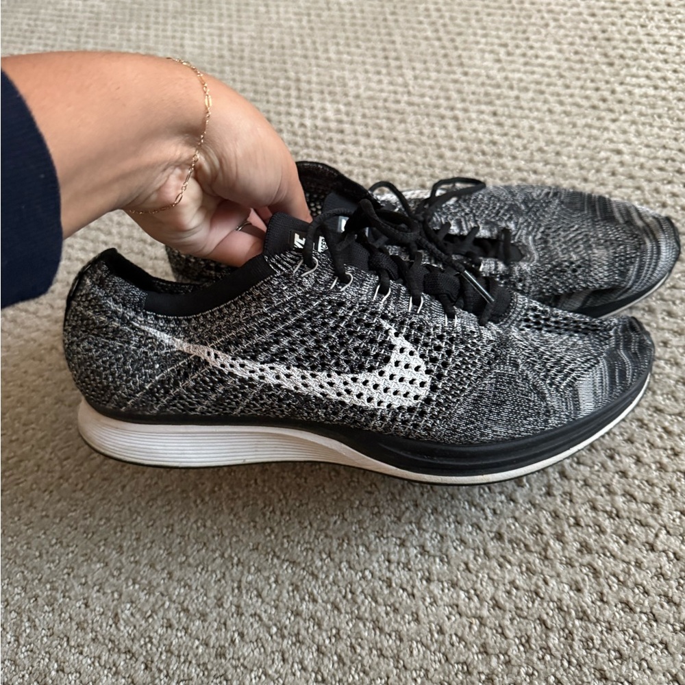 Nike Black and White Flyknit Sneakers - Picture 2 of 5